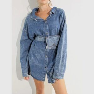 Women's Blue Denim Button Down Shirt
